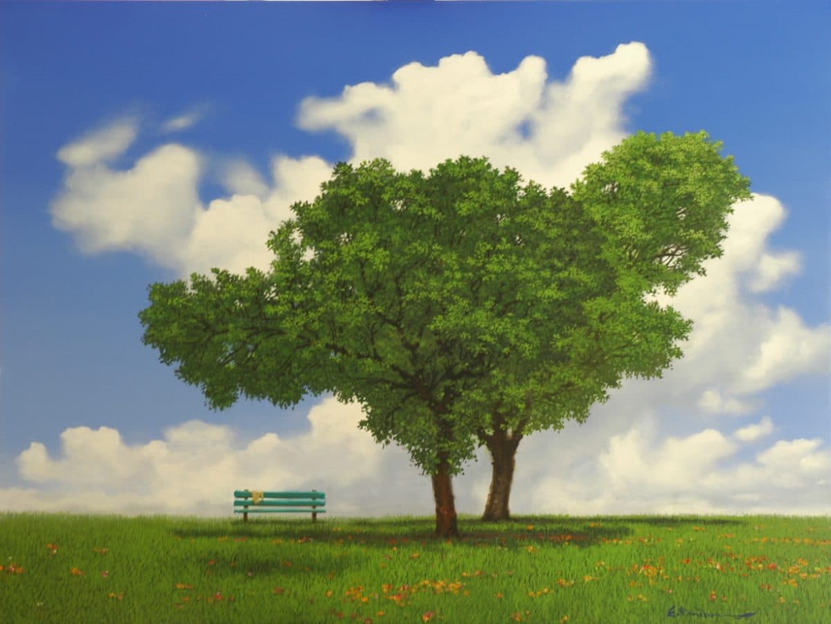 Primavera en el Parque, Acrylic on linen, 150 × 190 cm, painting by Enrique Sánchez M.