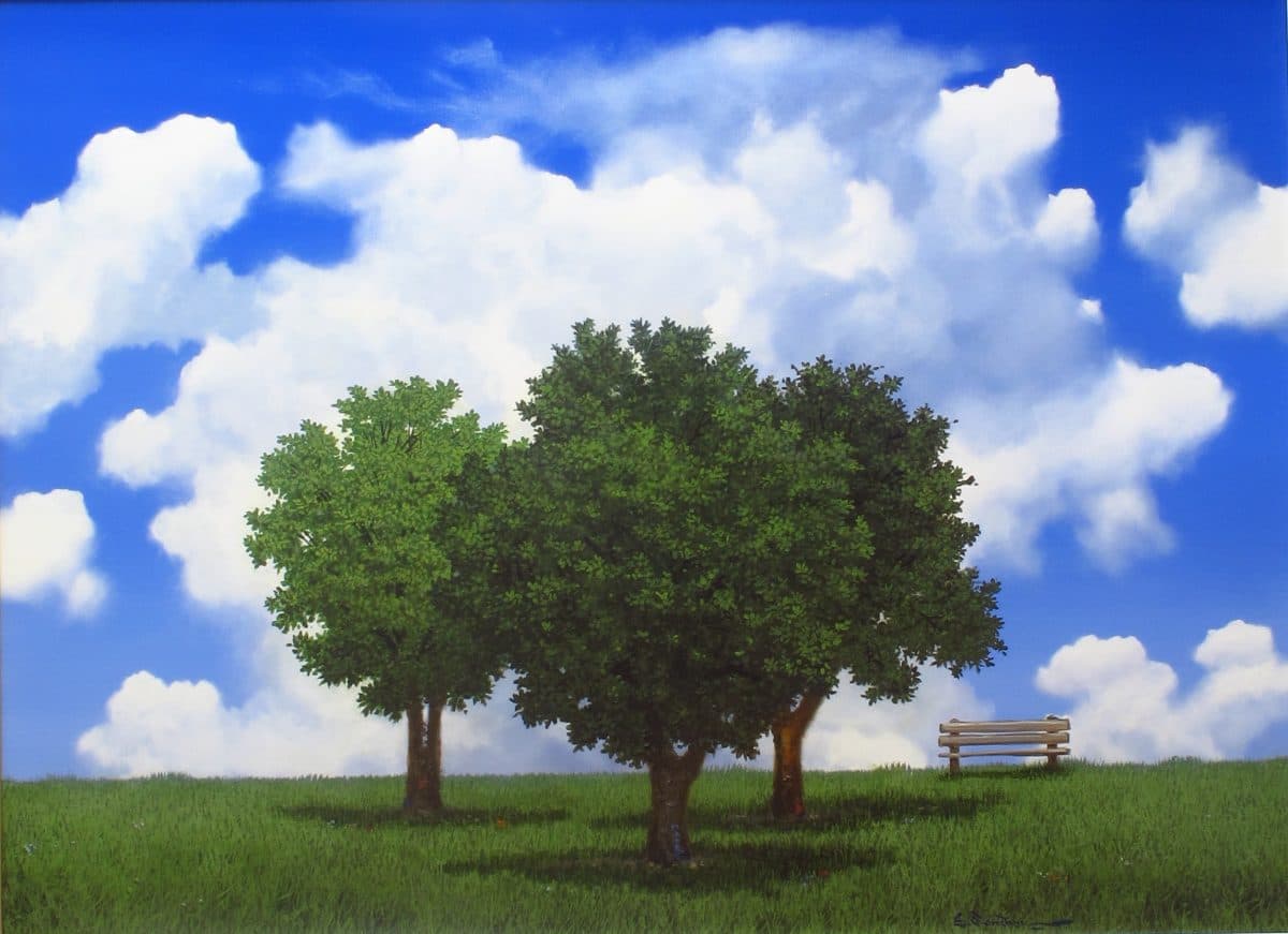 Árboles, Acrylic on linen, 150 × 200 cm, painting by Enrique Sánchez M.