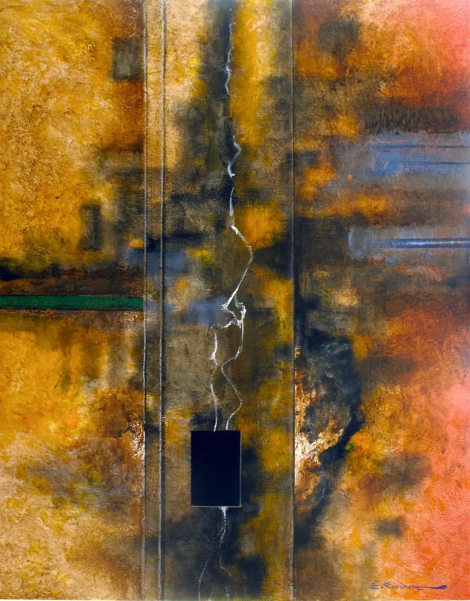 Abstracto 2307, Acrylic on linen, 110 × 140 cm, painting by Enrique Sánchez M.