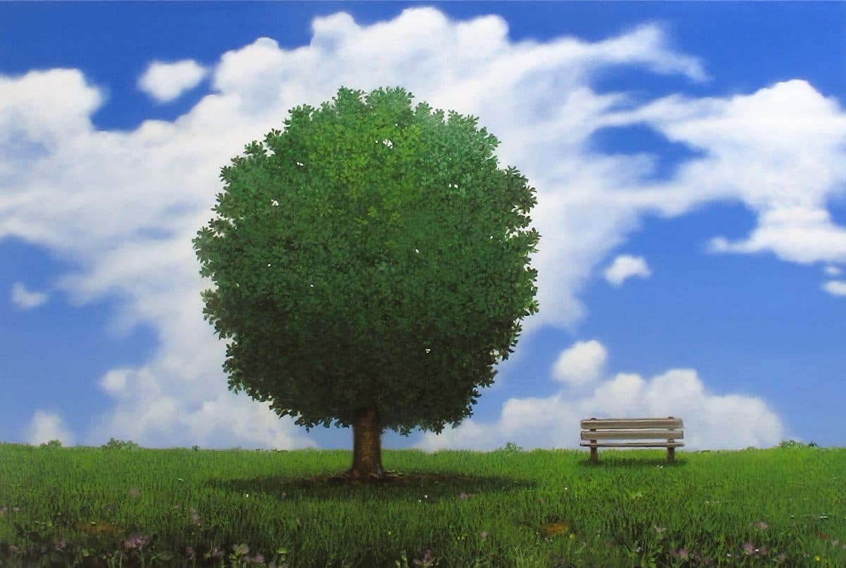 Árbol a las 2pm, Acrylic on linen, 80 × 120 cm, painting by Enrique Sánchez M.