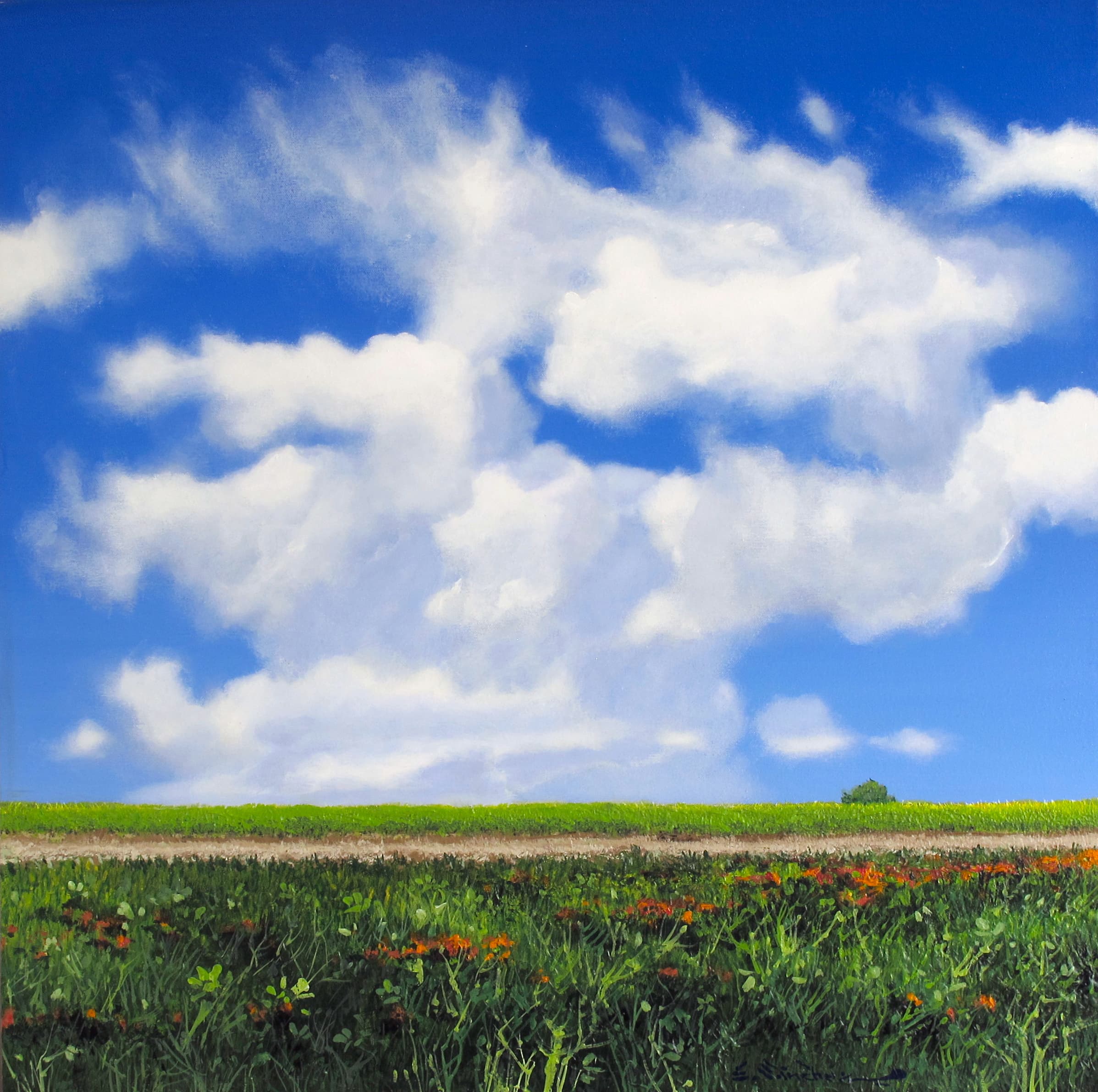 Un Día Soleado, Acrylic on linen, painting by Enrique Sánchez M.