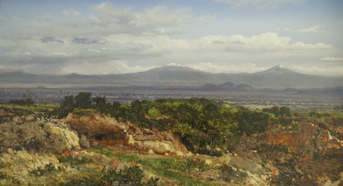 Valle Nublado, Acrylic on linen, 80 × 120 cm, painting by Enrique Sánchez M.